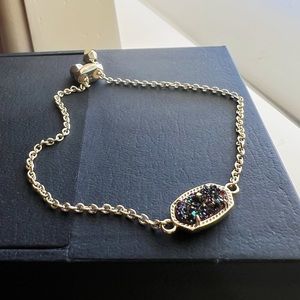 Kendra Scott Gold And Black Druzy Toggle Bracelet